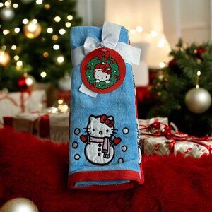 Hobby Lobby Hello Kitty by Sanrio Snowman Hand Towels 2 pack 15" x 26" NEW